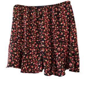 Mi Ami Black Floral Mini Skirt Size M